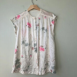 Vanity‎ Fair Floral Nightgown Lingerie Sleepwear S/M Nylon Vintage